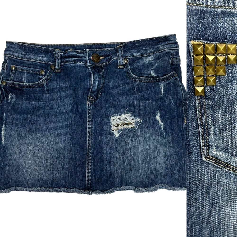 Lauren Conrad Stud Embellished Denim Skirt 6
